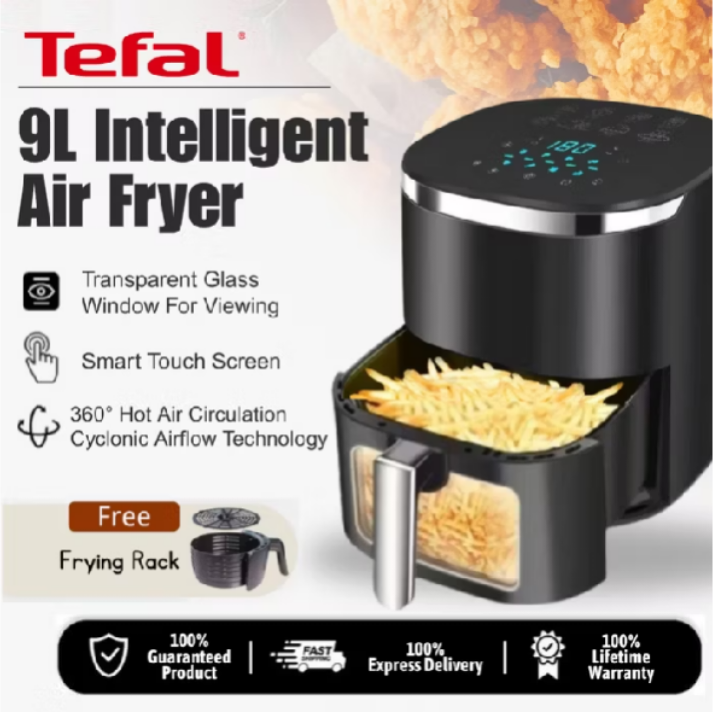 Tefal Airfryer หม้อทอดไร้น้ำมันอเนกประสงค์ ความจุขนาดใหญ่ 9 ลิตรพร้อมตะแกรงรองหม้อทอด