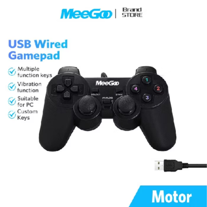 MEEGOO จอยเกมส์ pc คอนโทรลเลอร์ จอยสติ๊ก จอยเกมส์ จอย PC Joy แบบสาย USB จอยสติ๊กเกม For PC รองรับWINXR/WIN7/8/10/11