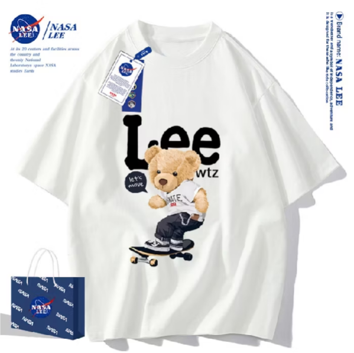 ✨สินค้าพร้อมส่ง✨เสื้อยืดคอกลมลายร่วมกับ NASA ใส่ได้ทั้งชายและหญิง ผลิตจากผ้าคอตตอน 100% เหมาะสำหรับเยาวชน