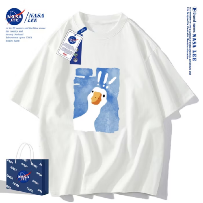 ✨สินค้าพร้อมส่ง✨เสื้อยืดคอกลมลายร่วมกับ NASA ใส่ได้ทั้งชายและหญิง ผลิตจากผ้าคอตตอน 100% เหมาะสำหรับเยาวชน