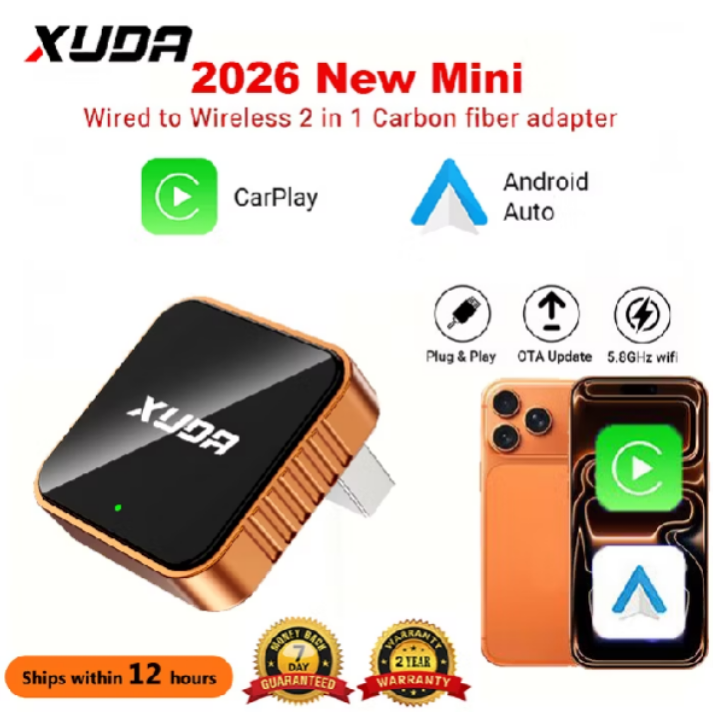 อะแดปเตอร์ CarPlay & Android Auto 2026 BT WiFi รองรับทั้ง iPhone Android ติดตั้งง่าย Plug&Play สำหรับคนที่ชอบรถทันสมัย